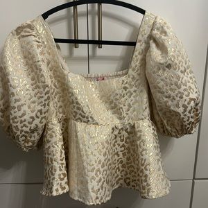 Buddy love cheetah peplum top
